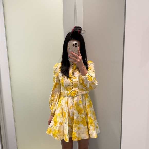 Zimmermann Wonderland Buttoned Yellow Dress - Picture 2 of 4